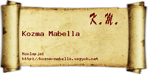 Kozma Mabella névjegykártya